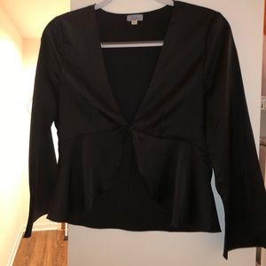 Black Tie Blouse (Very Good Condition)